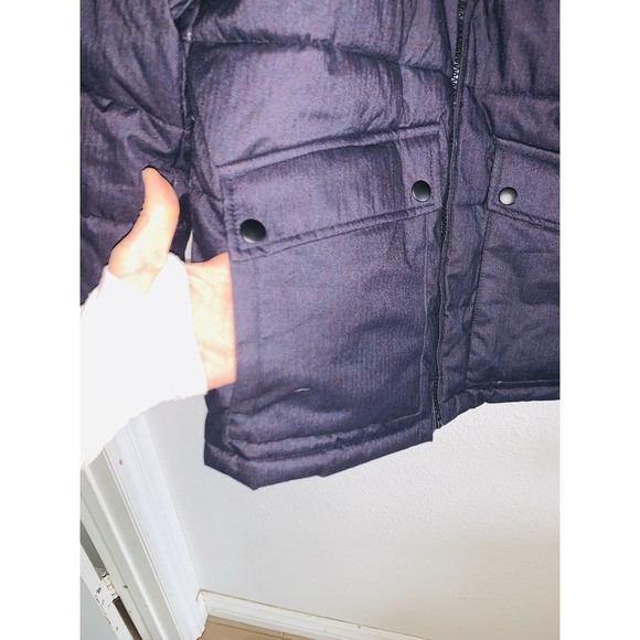 Johnston Murphy Mens Puffer Jacket Hooded Navy Blue Quilted Winter Size M - Picture 3 of 9